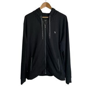 Vuori Men's Black Zip-Up Hoodie w/ Drawstrings Size XL activewear gorpcore